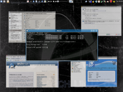 Arch Linux running KDE and Beryl