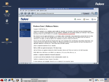 The original Fedora Core 1 release with the Gnome Desktop and Bluecurve theme