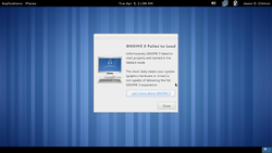 The Gnome Fallback mode in Gnome 3.0.0 displaying the GNOME Panel