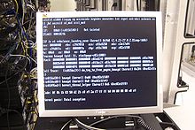 A kernel panic message is displayed by an operating system upon detecting an internal system error from which it cannot recover.